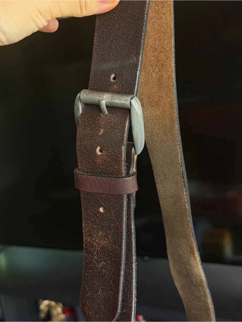 Soft full grain leather Dark Brown belt